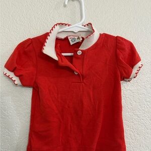 Disney Winnie the Pooh Vintage Red Polo Shirt with White Trim